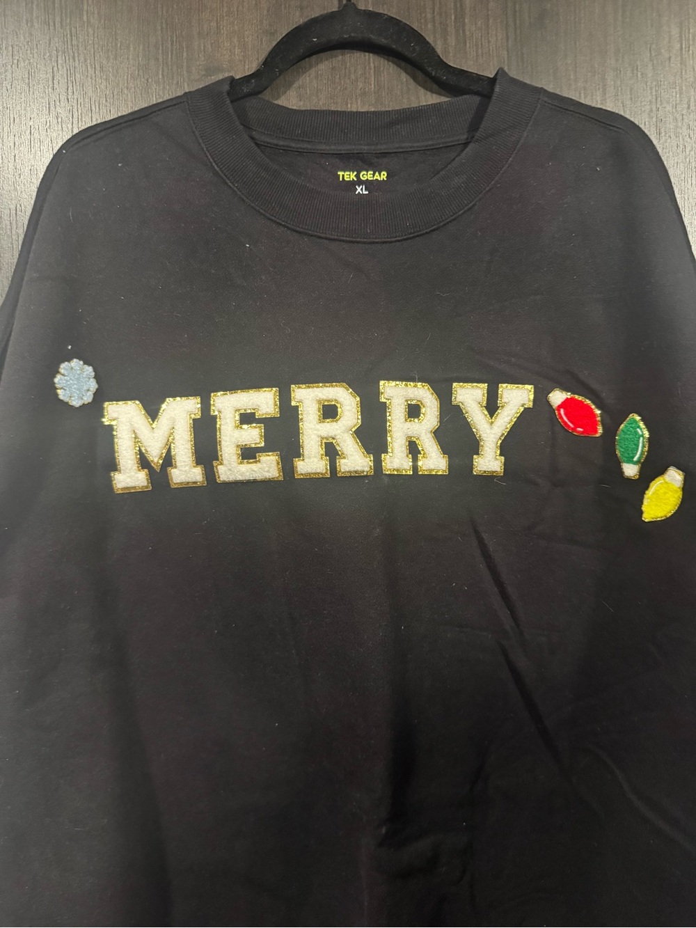 tek gear Black Sweatshirt with Gold Glitter Accents